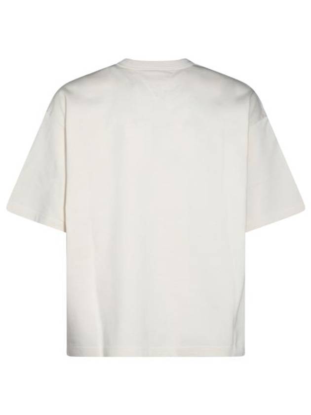 Leather Detailing Short Sleeve T-Shirt Ivory - BOTTEGA VENETA - BALAAN 4