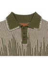 Men's I4SN03KH Artificial Meteor Shower Collar Short Sleeve Knit Khaki - IOEDLE - BALAAN 3