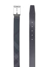 Reversible Checked Leather Belt Charcoal Silver - BURBERRY - BALAAN 3