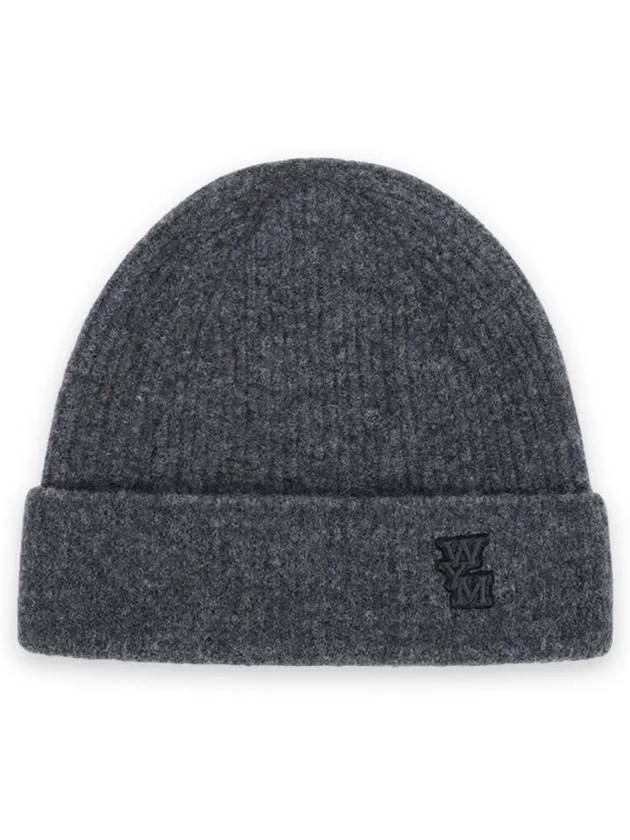 WYM Logo Patch Wool Beanie Gray W243KN31535G - WOOYOUNGMI - BALAAN 1