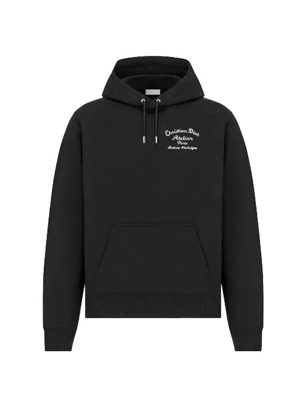 Atelier Logo Cotton Fleece Hoodie Black - DIOR - BALAAN 1