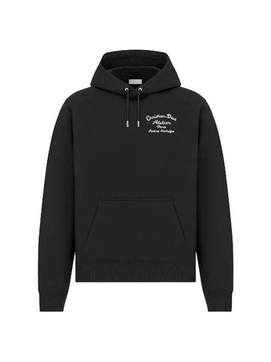 Atelier Logo Cotton Fleece Hoodie Black - DIOR - BALAAN 1