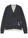 Men's Distressed Cardigan Dark Grey - MAISON MARGIELA - BALAAN 4