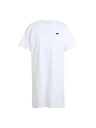 Trefoil Short Sleeve Short Dress White - ADIDAS - BALAAN 1