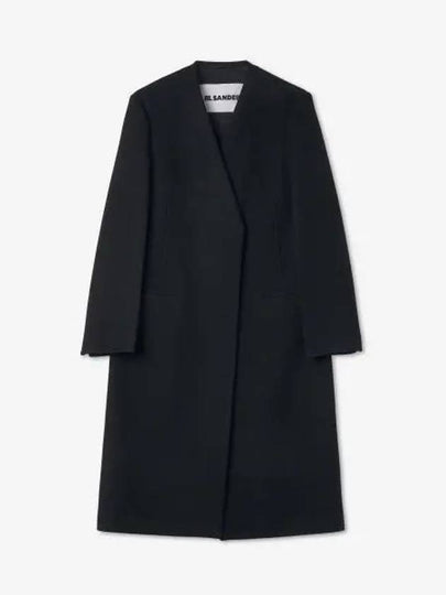 Long Sleeve Cashmere Single Coat Black - JIL SANDER - BALAAN 2