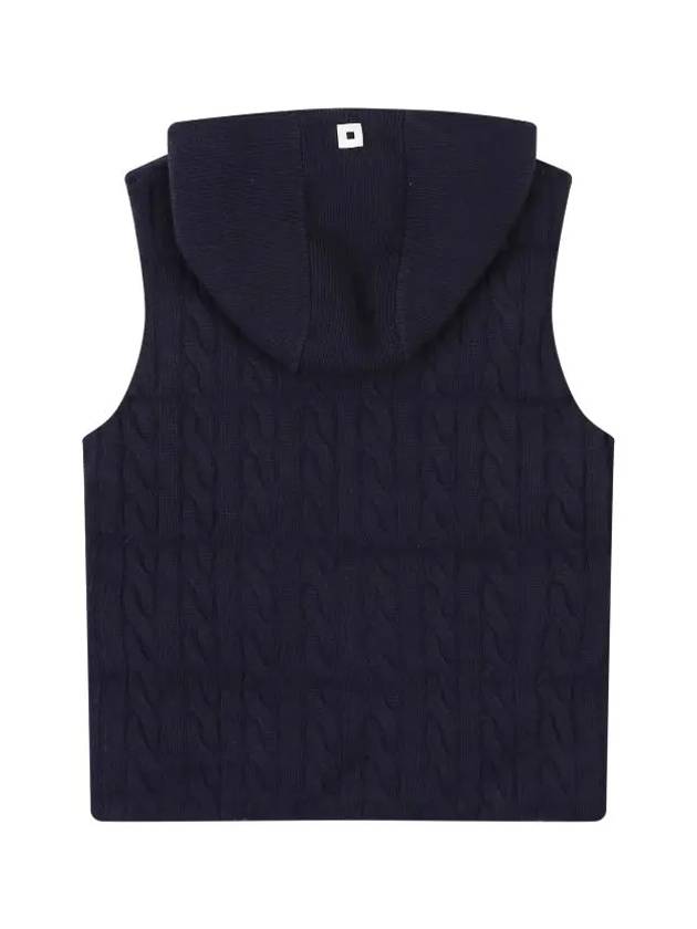 cable tissue knit down vest OF2003LBNAVY - ONOFF - BALAAN 3