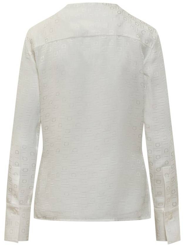 Salvatore Ferragamo Silk Shirt With Logo - SALVATORE FERRAGAMO - BALAAN 2