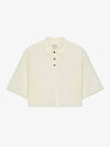 Cropped Short Sleeve Polo Shirt Off White - BOTTEGA VENETA - BALAAN 2