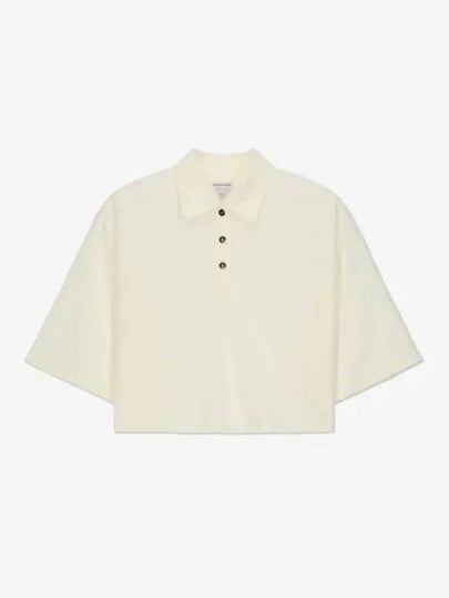 Cropped Short Sleeve Polo Shirt Off White - BOTTEGA VENETA - BALAAN 2