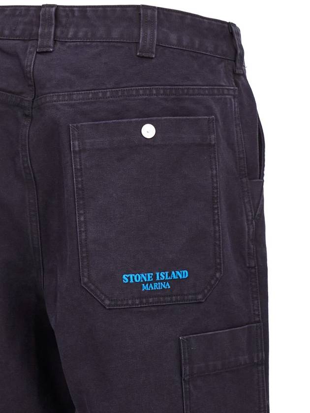 Stone Island Logo Embroidery Pants - STONE ISLAND - BALAAN 4