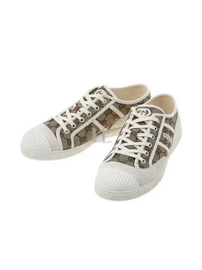 GG Low Top Sneakers Beige Ebony - GUCCI - BALAAN 2