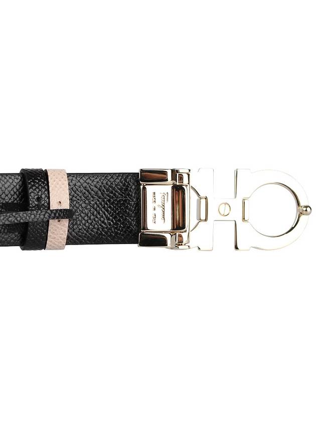 Salvatore Double Gancini Reversible Belt Beige - SALVATORE FERRAGAMO - BALAAN.