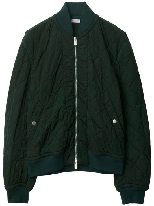 Quilted Zip-Up Bomber Jacket Green - BURBERRY - BALAAN 1