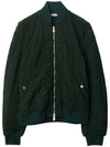 Quilted Zip-Up Bomber Jacket Green - BURBERRY - BALAAN 1