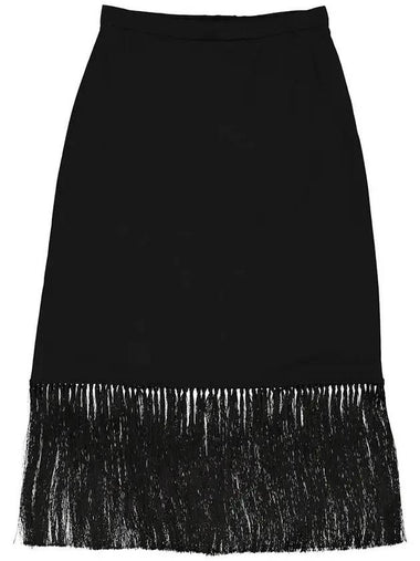 Tassel Fringe Hem H-Line Skirt - BURBERRY - BALAAN 1