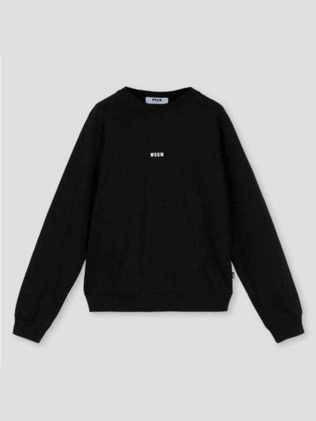 Micro Logo Print Sweatshirt Black - MSGM - BALAAN 2