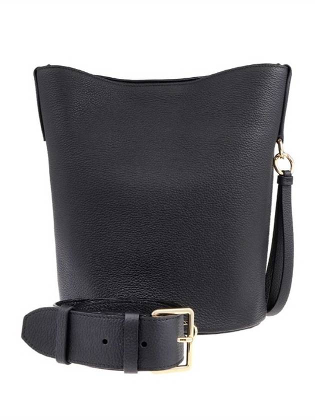 Gold Studio Bucket Bag Black - SALVATORE FERRAGAMO - BALAAN 3