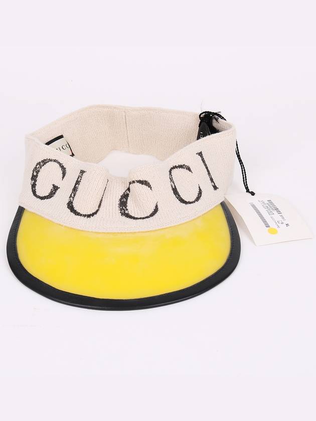 Logo lettering yellow XL sun cap 576251 - GUCCI - BALAAN 8