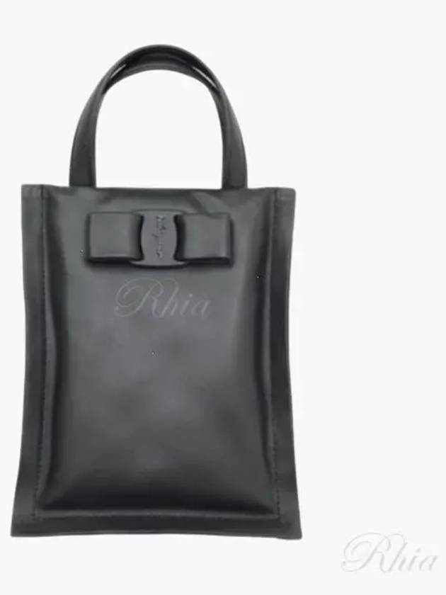 Viva Bow Mini Tote Bag Black - SALVATORE FERRAGAMO - BALAAN 2