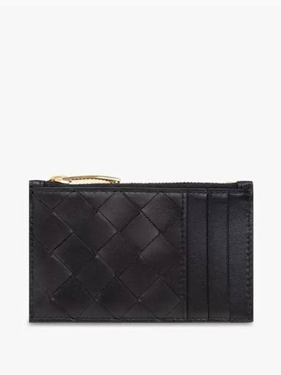 Intrecciato Zipper Leather Card Wallet Black - BOTTEGA VENETA - BALAAN 2