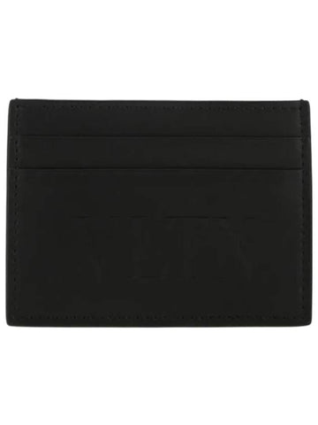 VLTN Leather Card Wallet Black - VALENTINO - BALAAN 1