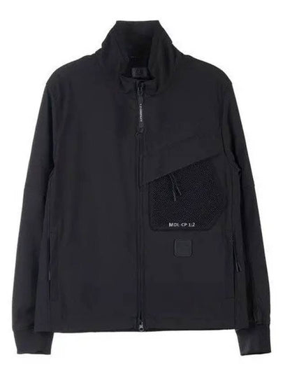 Logo Patch Shell-R Stand Collar Zip Up Jacket Black - CP COMPANY - BALAAN 2