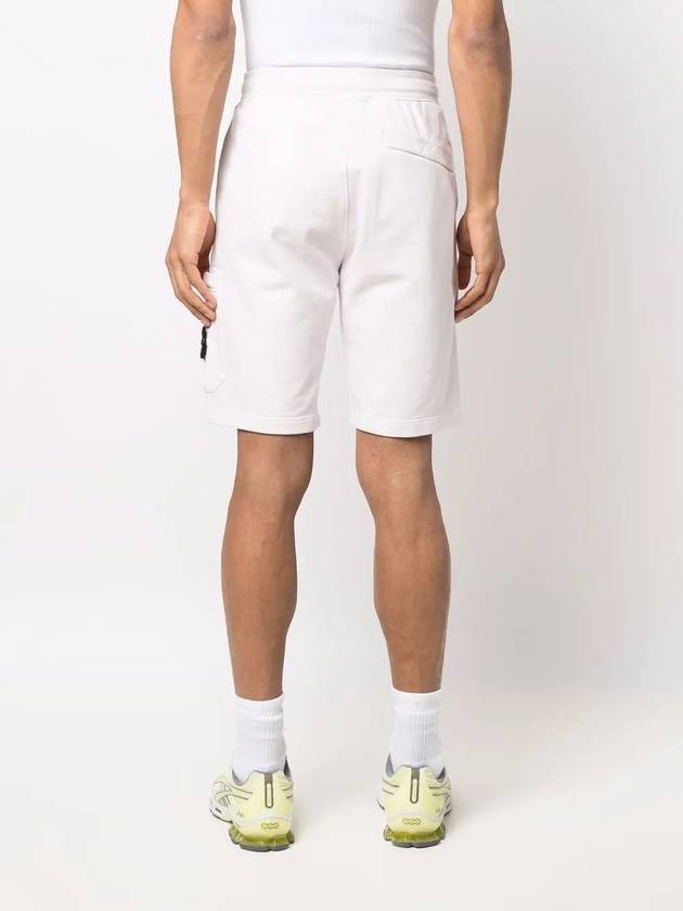 Waffen Patch  Fleece Bermuda Shorts White - STONE ISLAND - BALAAN 5