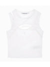 Jeans Layered Cut Out Sleeveless White - CALVIN KLEIN - BALAAN 2