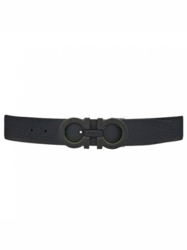 Gancini Reversible Leather Belt Black - SALVATORE FERRAGAMO - BALAAN 2