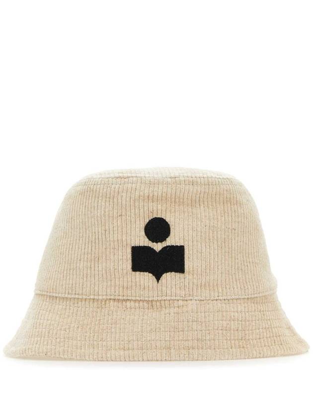 Hailey Black Logo Corduroy Bucket Hat Beige - ISABEL MARANT - BALAAN 1