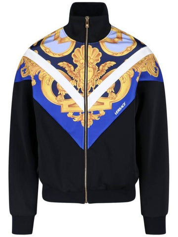 Men's Barocco Print Track Jacket Black - VERSACE - BALAAN 1