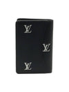 Black Grain Calfskin Silver LV Logo Pocket Organizer Card Holder M83192 - LOUIS VUITTON - BALAAN 2