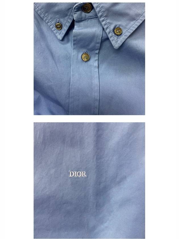 Cotton Twill Long Sleeve Shirt Blue - DIOR - BALAAN 6