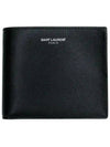 Logo East West Half Wallet Black - SAINT LAURENT - BALAAN 3