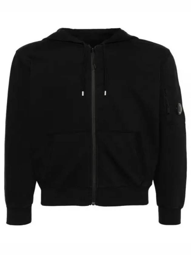 Light Fleece Zip Up Hoodie Black - CP COMPANY - BALAAN 2