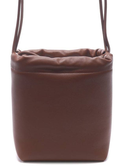 V Logo Pouf Drawstring Small Bucket Bag Brown - VALENTINO - BALAAN 2