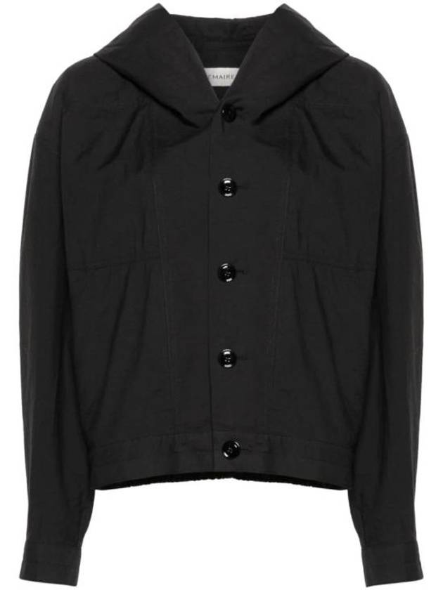 Cotton Crinkled Finish Jacket Black - LEMAIRE - BALAAN 1