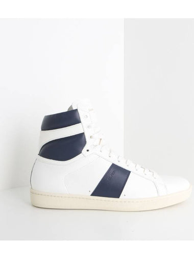 SL02 High Top White Navy 330264 AQI10 - SAINT LAURENT - BALAAN 1