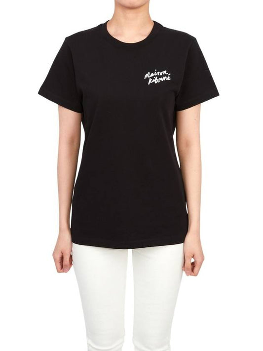 Mini Handwriting Classic Short Sleeve T-Shirt Black - MAISON KITSUNE - BALAAN 2