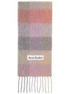 Studios Mohair Check Muffler Fuchsia Lilac Pink - ACNE STUDIOS - BALAAN.