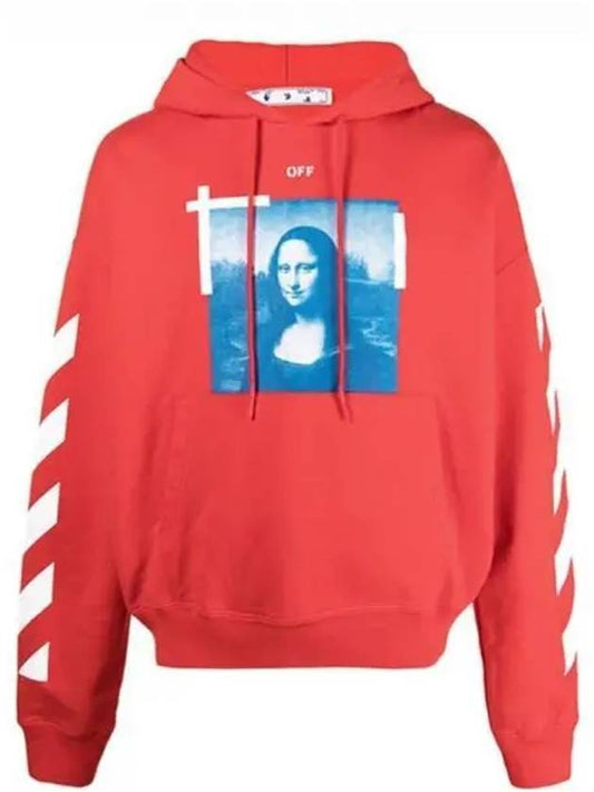 Mona Lisa paint print oversized hooded top red - OFF WHITE - BALAAN 2