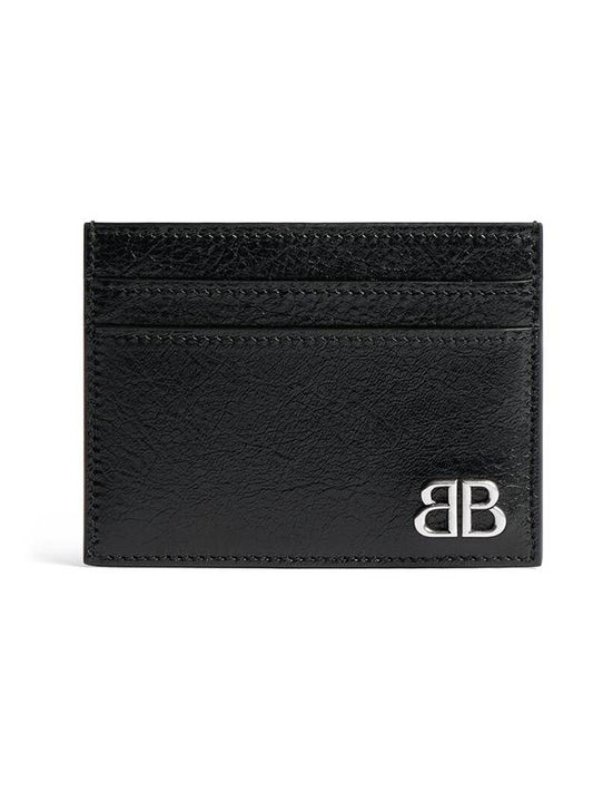 Monaco Embellished Logo Leather Card Wallet Black - BALENCIAGA - BALAAN 2