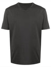 Men's Back Stitch Round Neck Short Sleeve T-Shirt Anthracite - MAISON MARGIELA - BALAAN 2