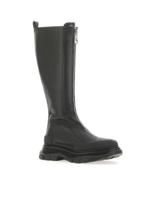 Women's Tread Slick Zip Long Boots Black - ALEXANDER MCQUEEN - BALAAN 2