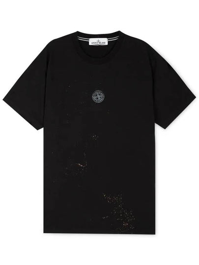 Compass Logo Print Short Sleeve T-Shirt Black - STONE ISLAND - BALAAN 2