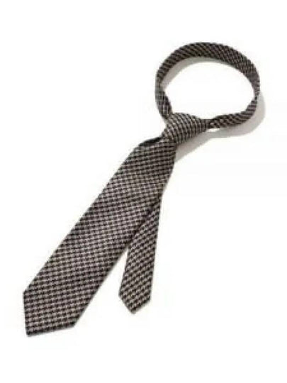 Men's Houndstooth Silk Tie Brown - TOM FORD - BALAAN 2