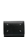 Stitch Leather Tri-Fold Half Wallet Black - MAISON MARGIELA - BALAAN 2