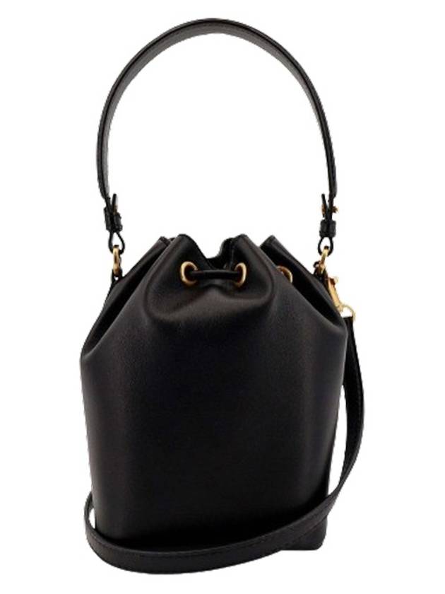 V Logo Signature Nappa Leather Bucket Bag Black - VALENTINO - BALAAN 4