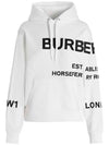 Women's Horseferry Print Hooded Top White - BURBERRY - BALAAN.