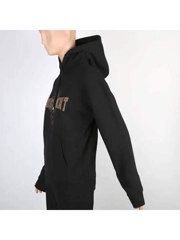 Women's University of Logo Graphic Hooded Top Black - SAINT LAURENT - BALAAN.